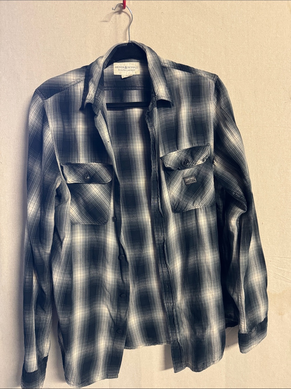 Denim & Supply Ralph Lauren Black and White Plaid Button-Down Shirt